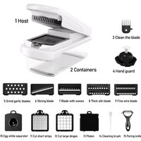 WOOJACK 15-in-1 Multifunctional Vegetable Chopper Potato Slicer Kitchen Food Cutter Machine Potatoes, Onions, Carrots And More