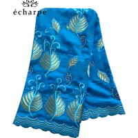 High Grade Fabric African Women Scarf Pashmina Turban Pray 100% Cotton Embroidered Shawl Wrap Muslim Party Hijab for Lady