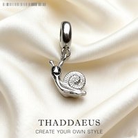 Snail Dangle Charm Lucky Pendant Women Men Summer 925 Sterling Silver Fine Jewelry Cute Gift