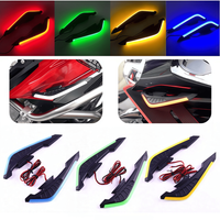 2pcs Universal 12V Motorcycle Side Wing LED Light Aerodynamic Spoiler Winglets Modification Decorative Lamp For Most Motorcycle