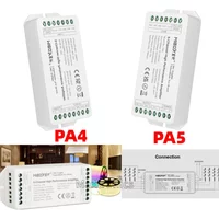 Miboxer High Speed Performance Amplifier PA4 4-Channel PA5 5-Channel LED Controller DC12V/24V for 5050 RGB RGBW LED Strip Light