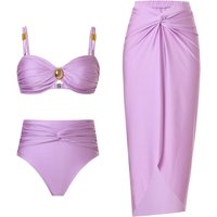 2 Pieces Beach Swimwear Split Bikini High Waist Swimsuit Three-piece Swimsuit Women Cover Up Dress Tankini Swimsuits Women