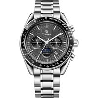 Men's Automatic Mechanical Watch Stainless Steel Fluorescent Waterproof Moon Phase Luxury Men's Mechanical Wristwatch