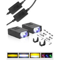 2PCS Car Grille Light Motorcycle Spotlight Auto Auxiliary Front Grille Running Light Amber/White For Off Road Trunk SUV