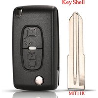 jingyuqin Folding Car Key Shell For Peugeot 4007 4008 For Citroen C4 2Buttons CE1731 With MIT11R Blade Remote Key Case Fob Cover