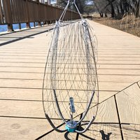 1pc anti bite wire crab cage, underwater elastic shrinkage fishing net, 60cm diameter, professional underwater fishing equipment