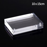 Transparent Acrylic Magnetic Photo Frame Photocard Holder Freestanding Business Card Holder Magnetic Desktop Display Rack