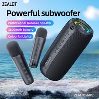 ZEALOT-MP2 Karaoke-Maschine Tragbarer Bluetooth-Lautsprecher mit 1-2 Kabellosen Mikrofonen Drahtloser Lautsprecher 10 Stunden Akkulaufzeit Wasserdicht