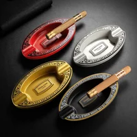 Pear Gold/White/Black Desktop Ashtray with 2 Slots for Cigar Creative Cigar Ashtray Portable Cigar Ash Tray Office Home Deco