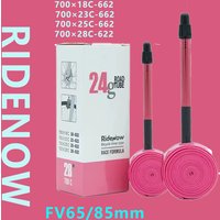 Ridenow 1Pcs 2025 Aluminum Valve Bike Inner Tube Super Light 700C Road Bicycle TPU Tire 65 85mm Length FV Super Light Tube