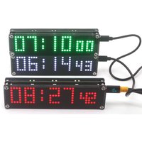 WIFI Clock W seconds LED Dot Matrix W Audio Music Spectrum Level meter Digital Display TIME FOR Desktop Decoration Bed Clock