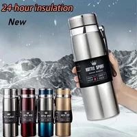 800 ml doppelwandige Edelstahl-Wasserflasche, Thermosflasche, hält heiß und kalt, isolierte Isolierflasche für den Sport
