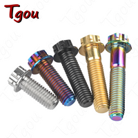 Tgou Titanium Bolt M10x15~90mm Pitch1.25/1.5mm Flange Torx Head Screws for Motorcycle Car Calipers Refitted