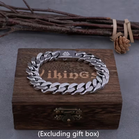 A shiny 316 stainless steel color-preserving hip-hop style necklace, trendy Nordic Viking Cuban chain for men