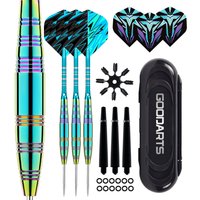 Professional Darts Steel Tip Set 23g Metal Tip Darts,Dart Metal Tip Set 3 Aluminum Dart Shafts + Extra 3 Dart Flights