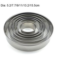 6Pcs/Set New Stainless Steel Cake Ring Mold Round Circle 5/7/9/11/13/15cm Cake Gum Paste Mould DIY Cookie Mousse Cuttur