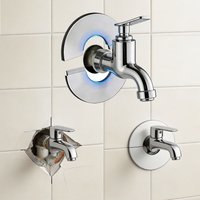 Stainless Steel Split Wall Hole Cover Self-Adhesive Chrome Finish Faucet Shower Water Pipe Decorative Cover Bathroom Accessory