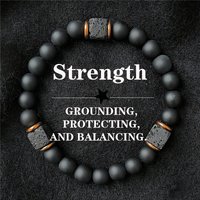 Men's natural Lava stone bracelet,Black agate jewel bracelet,Emotional and energy balance bracelet,1pc