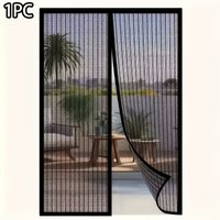 A Black Screen Door with Dimensions of 82.68inch X 39.37inch - Elegant Self-Closing Magnetic Curtain, Designed for Easy Installation Without Drilling, Suitable for Various Settings Such as Outdoor