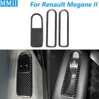 For Renault Megane II 2004-2008 Carbon Fiber Door Window Lift Switch Button Control Panel Cover Trim Car Accessories Sticker