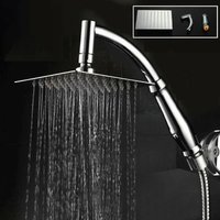 High Pressure Rainfall Shower Head Stainless Steel Square Shower Head Extender Large Curved Extension high-pressure top spray