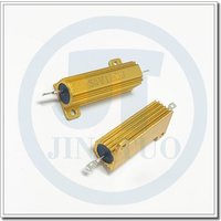 RX24 50W Gold Aluminum Shell Resistor 0.1 0.2 0.5 1.5 2.5 4 6 8 10 12 20 50 100R 150R 200R 300R 500R 1K 2K 10K 15K Ohm 50Watts