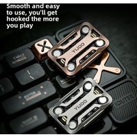Infinite Slider Fidget Spinner, EDC Magnetic Push Coin Metal Decompression Toy Best Stress Reducer for Men Teens