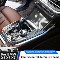 Für BMW X5 G05 X7 G07 2019-2026 ABS Carbon-Faser Schaltknauf-Rahmen Getränkehalter Schalttafel-Abdeckungen Innenausstattung Auto-Zubehör