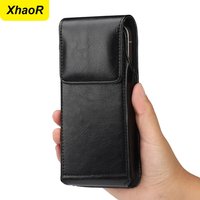Universal Leather Vertical Holster Cover With Belt Clip For iPhone 17/16/15/14/13 Pro Max Samsung Xiaomi Mobile Phone Waist Bag