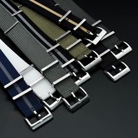 19mm 21mm Military Grade Nylon Nato Hemp Wave Watch Band Rugged Gradient Ombre Outdoor Strap Heavy-Duty Resistant Bracelet