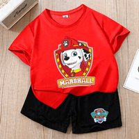 Paw Patrols Series Tops Pants Suit Cartoon Chase Skye T-Shirt Shorts Set Summer Rubble Home Clothing Funny Birthday Gifts