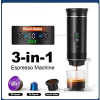 NEW Portable Espresso Coffee Machine With Digital Display 3-in-1 Capsule Coffee Maker for Car & Home Camping Coffee Maker