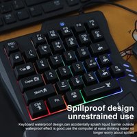 USB Single Hand Keyboard Luminous Ultra-slim One Handedly Keyboard 3 Color Backlight 35 Keys Gaming Mechanical Keyboard Laptop