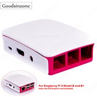 ABS Case for Raspberry Pi 3 Model B/B+, Protective Cover for Pi3 RPI DIY Projects, Easy Snap-On Design (Red+White)