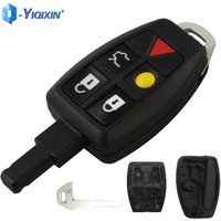 YIQIXIN 5 Tasten Schlüsseletui für Volvo C30 C70 XC90 V70 S40 S60 V50 2008 2009 2010 2011 Smart Card Cover Insert Blade Gehäuse Fob