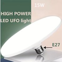15W Indoor Lighting Flying Saucer Light 6500k Ceiling Lamp Garage Light LED Bulb AC 220v E27 Base Household Energy Saving Lamp