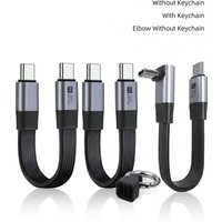 Short USB C Cable USB4.0 240W PD Fast Charging 80Gbps Data Transfer 8K@60Hz Video Display Thunderbolt 5 Cable with Keychain