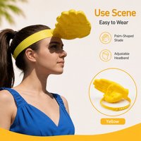 Funny Hand Shape Sun Visor Hat 3D Palm Sunshade Headband Yellow Novelty Photo Prop for Summer Beach Party Outdoor Prank Gift