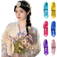 Classical Korean Court Hanbok Ribbon Hairpin Traditional Headwear Accessories Girl Wedding Hanbok Decoration
