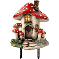 Mushroom House Garden Stakes Whimsical Yard Art Set for Outdoor Decor & Nature Themed Landscaping Yard Art Outdoor Decoration
