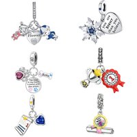 925 sterling silver pendant, nameplate, medal series, beads compatible with original bracelet, necklace, DIY jewelry gift