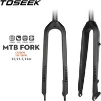 TOSEEK Carbon Fork 26 27.5 29 Straight Tube Mountain Bike Fork Full Carbon MTB Rigid Forks 9*100mm Quick Release MTB Forks