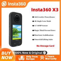 Insta360 X3 - Actiecamera met 1/2" 48Mp sensoren, 5.7K Active HDR video, 72Mp 360° foto, enkele lens 4K