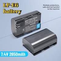 2650mAh LP E6 LPE6 LP-E6 Battery for Canon EOS R5 R6 R7 5DS R 5D Mark II 5D Mark III 6D 7D 70D 80D Camera Rechargeable Batteries