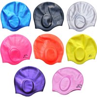 Men Women Swimming Caps Long Hair Waterproof Swim Pool Cap Ear Protect Silicone Diving Hat