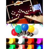 20Pcs LED Light Bulb E27 220V G45 1W LED Colorful Light Chandelier Bulb Christmas Decor Holiday Lamp For Home Decor Lighting