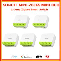SONOFF MINI DUO 2-Gang Zigbee Smart Switch MINI-ZB2GS Smart Home Dual-Load Control Zigbee Switch EWelink APP Alexa Google Home