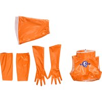 Space Channel 5 Ulala Cosplay Game Costume Women Sexy Orange Navel Top Skirts Full Set Halloween Party Musical Stage Outfits