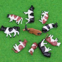 1:87 HO N Scale Model Cow Miniature Farm Animals For Diy Farm Sand Table Scene Layout Materials Diorama