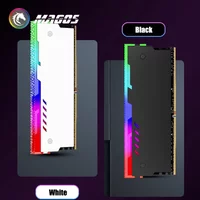 Computer Memory Heatsink RGB Ram Cooler RGB DDR4 DDR3 Armor Shell Vest 5V Addressable Led, Black/White 2Pcs Pack